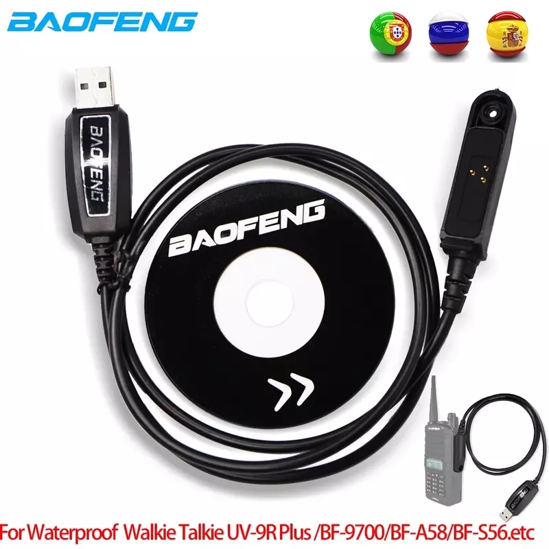 Wterproof USB كابل برجمة سائق CD ل BaoFeng UV-9R برو UV9R زائد GT-3WP UV-5S مقاوم للماء اسلكية تخاطب