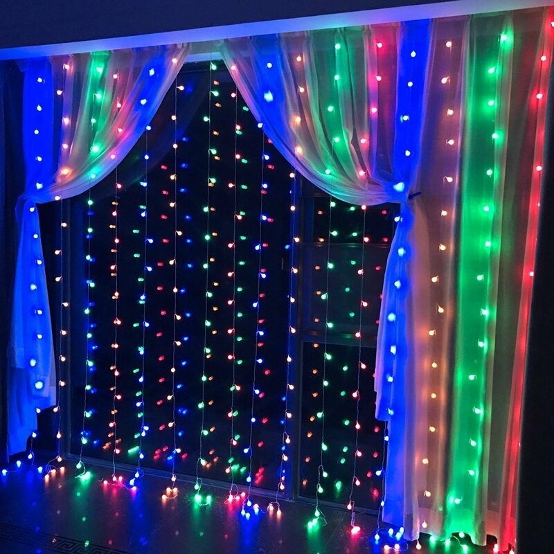 ضوء الستار LED جليد سلسلة ضوء قابل للتوصيل إكليل السنة الجديدة 3x1 / 3x2 / 3x3 / 6x3m زينة عيد الميلاد للمنزل 2023 إكليل لحفل الزفاف / عيد الميلاد / حزب / غرفة نوم / حديقة / في الهواء الطلق / ديكور الغرفة