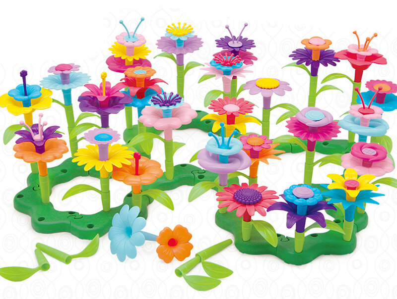 109 قطعة/المجموعة لتقوم بها بنفسك الإبداعية الملونة كتل الربط بناء تشكيلة زهور تعليمية لعب حديقة لعبة للبنات هدية