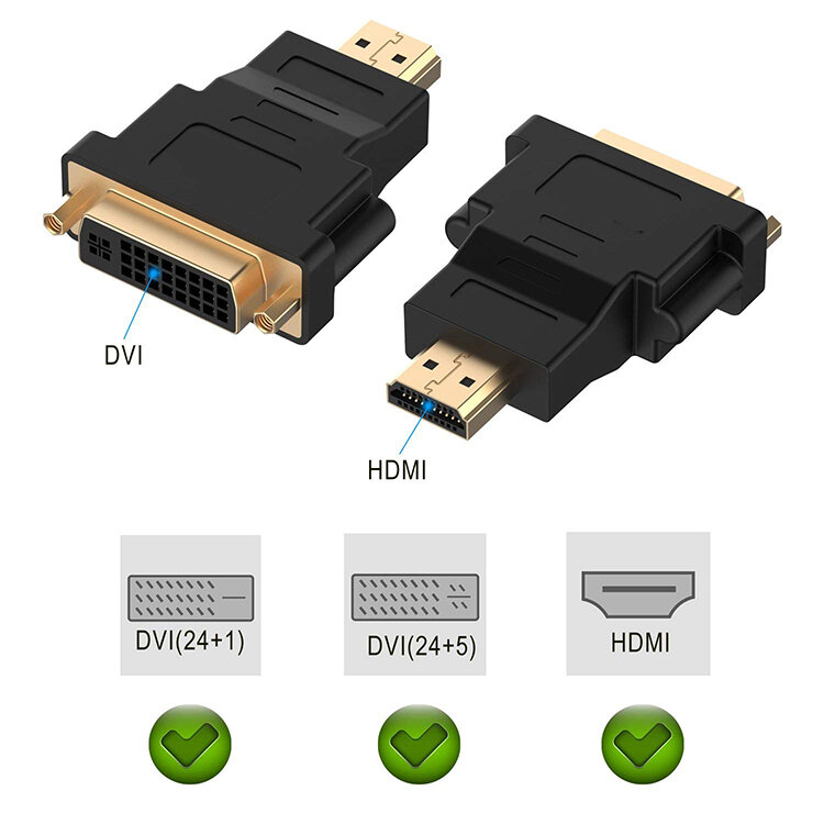 محول HDM1 إلى DVI ، [1-Pack] ثنائي الاتجاه HDM1 ذكر إلى DVI أنثى محول ، 1080P DVI إلى HDM1 محول ، ثلاثية الأبعاد ،