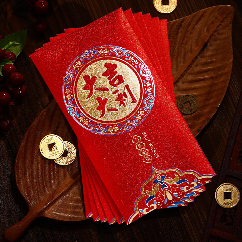 مهرجان الربيع الأظرف الحمراء ، عام التنين الحظ ، محظوظ المال جيب ، الصينية السنة الجديدة الديكور ، 6 قطعة ، 2024