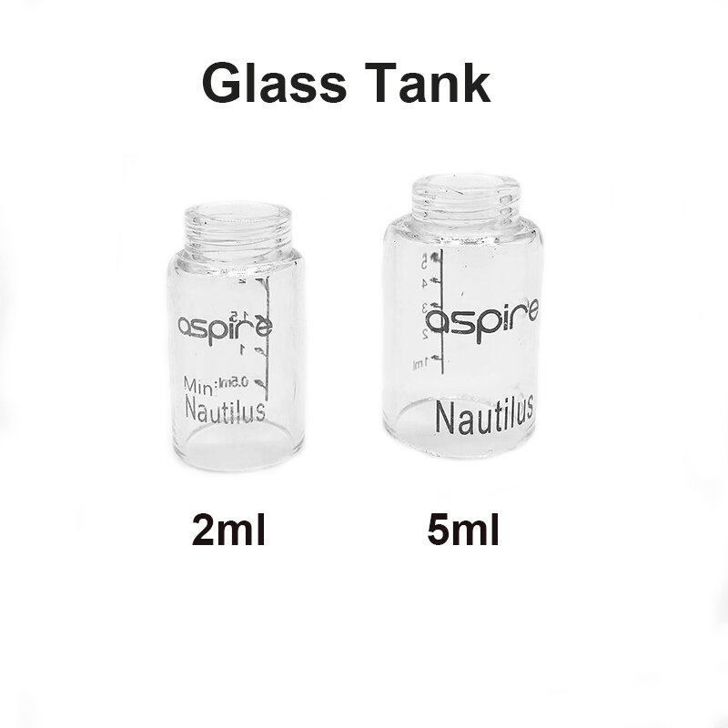 استبدال خزان الزجاج لشركة أيسر أسباير ، نوتيلوس صغيرة ، غطاء خزان الزجاج ، كوب زجاجي صغير ، 5 مللي ، 2 مللي ، 5 وحدات