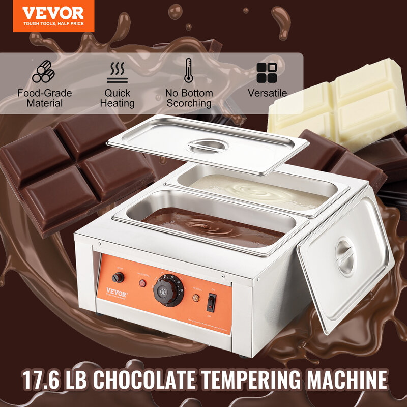VEVOR-جهاز تدفئة الطعام التجاري الكهربائي المقاوم للصدأ للشوكولاتة والحليب والقشدة وذوبان وتدفئة الجهاز