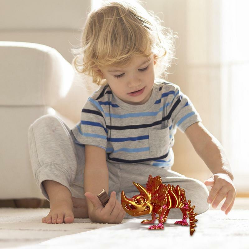 نموذج شخصية حركة الديناصورات للأطفال ، Triceratops ، 3D المطبوعة ، دينو الزخرفية ، ديي ، غرفة المعيشة ، سيارة