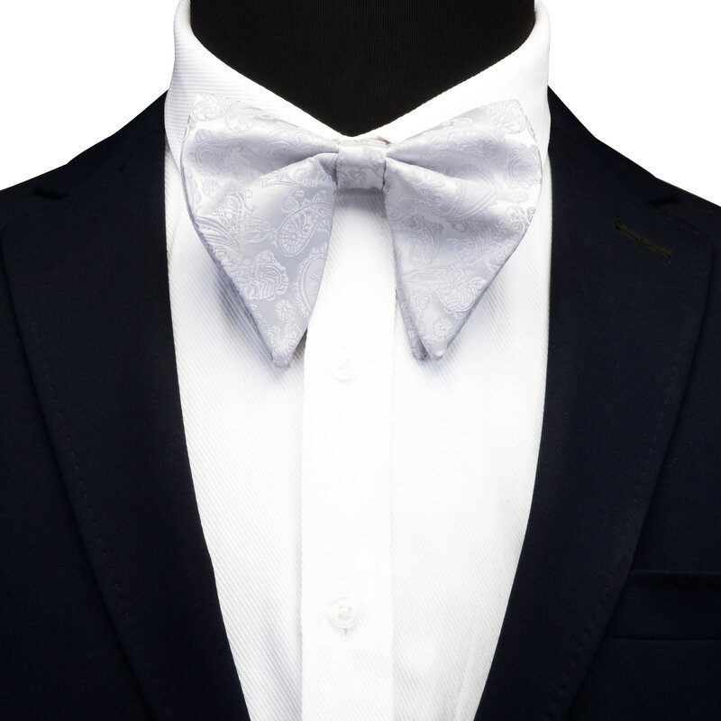 الكلاسيكية الحرير بيزلي أبيض أحمر أسود كبير ربطة القوس Tie للرجل Bowknot حفلة الأعمال مكتب الزفاف هدية اكسسوارات