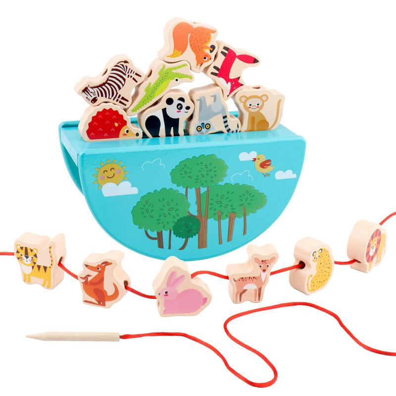 التراص الحيوانات التوازن كتلة اللعب ، ألعاب تعليمية ، لعبة للأطفال 3 ، 4 ، 5 ، 6 سنوات من العمر ، هدايا عيد ميلاد