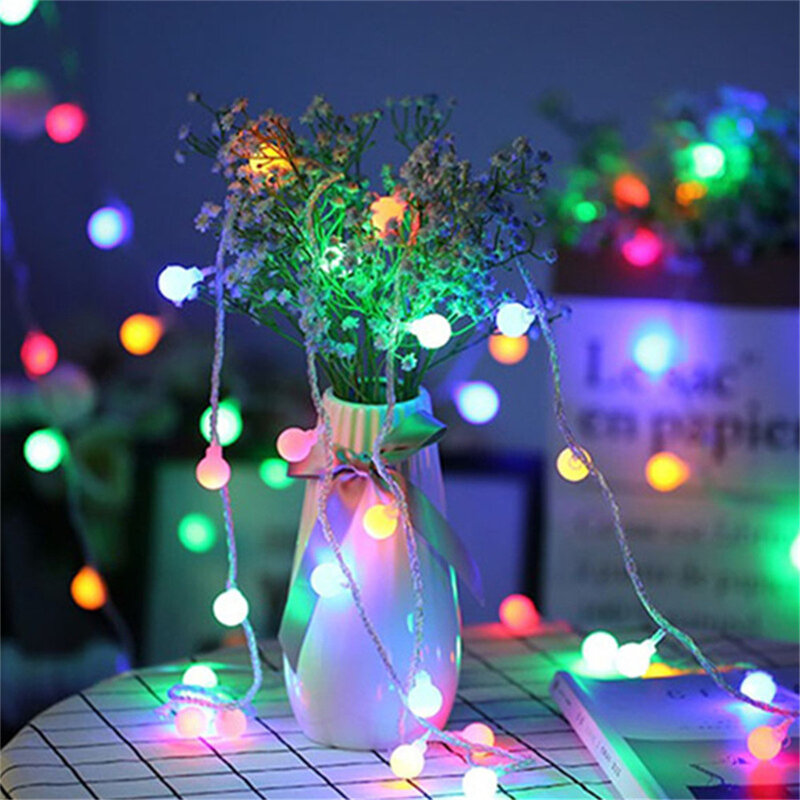 عطلة الإضاءة LED أضواء عيد الميلاد بطارية تعمل 6 متر 10 متر شجرة عيد الميلاد الجنية ضوء سلسلة للحزب الزفاف خلفية جدار ديكور