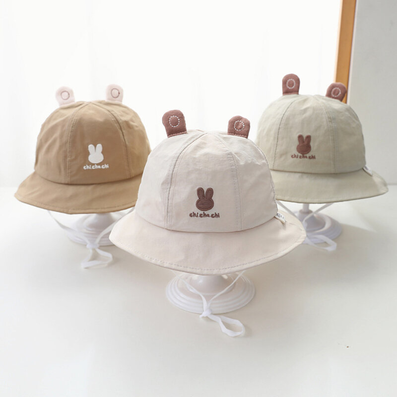 قبعة صيادين خارجية سريعة الجفاف للأطفال والأولاد والبنات ، ظلة كرتونية لطيفة ، قبعات 3-36 م ، 5 من كل عبوة ، الربيع