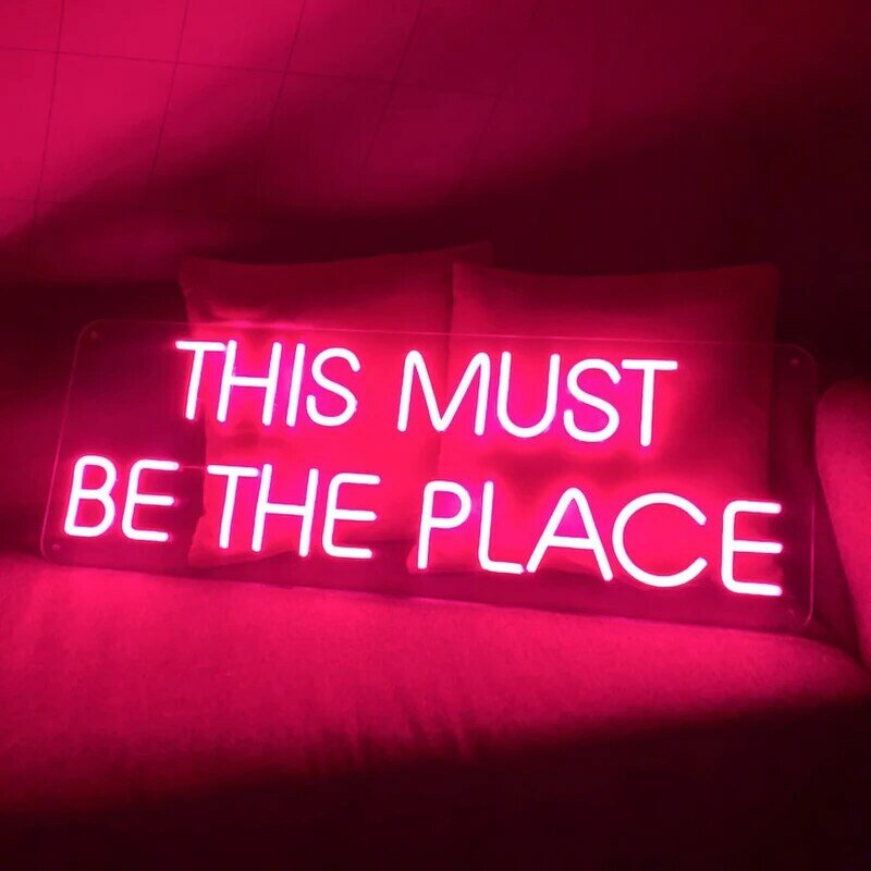 يجب أن يكون هذا المكان النيون علامات لغرفة النوم جدار ديكور مصباح ليد حتى علامات كبيرة الوردي النيون ضوء علامة الكلمات أضواء