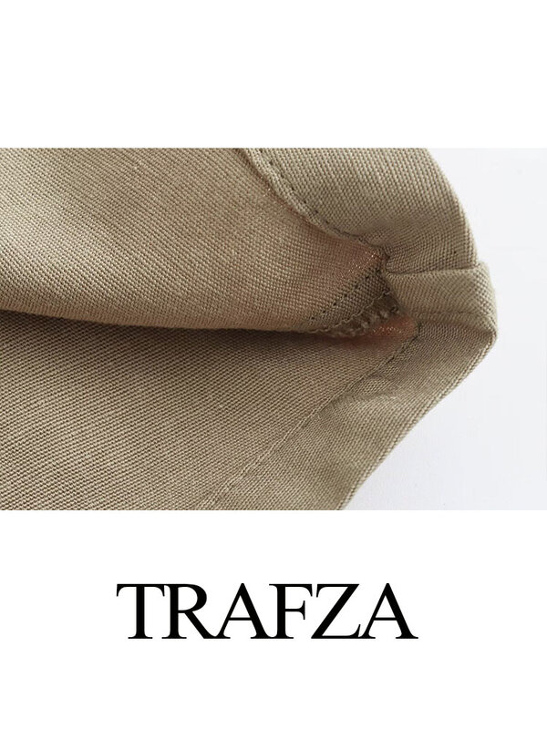 TRAFZA-تنورات نسائية طويلة أحادية اللون عالية الخصر بسحاب ، تنورات بطول الكاحل ، تنورات ببوق نسائية على طراز الشارع العالي ، موضة الصيف