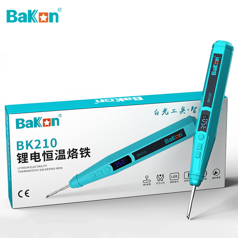 مجموعة مكواة لحام كهربائية لاسلكية محمولة من Bakon ، طرف C210 ، نوم تلقائي ، لحام USB لاسلكي ، أدوات لحام قصدير الحديد المسطح ، BK210