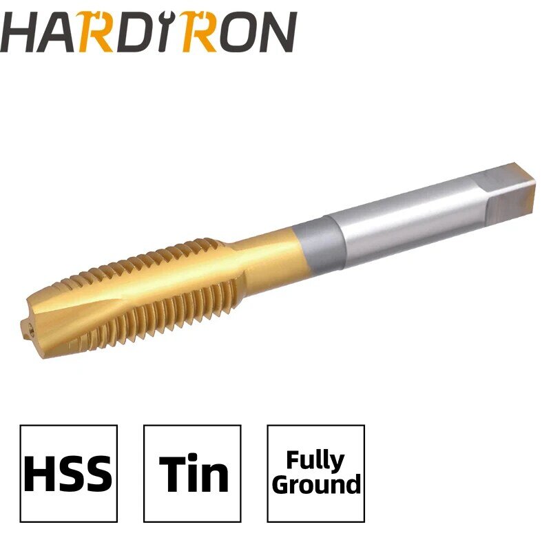 Harderon M8 دوامة نقطة الحنفية ، HSS التيتانيوم طلاء M8 x 1.25 دوامة نقطة التوصيل خيوط الحنفية
