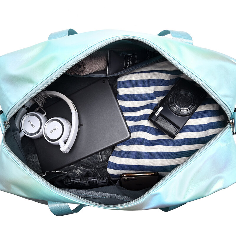 حقيبة سفر نسائية جديدة لعام 2023 حقيبة يد ذات سعة كبيرة حقيبة كتف حقيبة كروس غير رسمية للأمتعة قابلة للفصل الجاف الرطب حقيبة لياقة بدنية رياضية