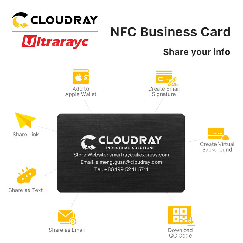 Ultrarayc NFC رقاقة معدنية ، بطاقة اسم الأعمال فارغة ، sindon الصلب و البلاستيكية الهجين ، التحكم في الوصول NFC خفية ، النقش بالليزر ، بطاقة DIY بها بنفسك