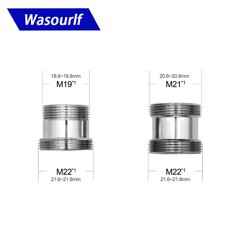 WASOURLF-محول الخيط M18 M20 M22 ذكر ، نقل M22 ، موصل نحاسي ، صنبور المطبخ والحمام ، الملحقات