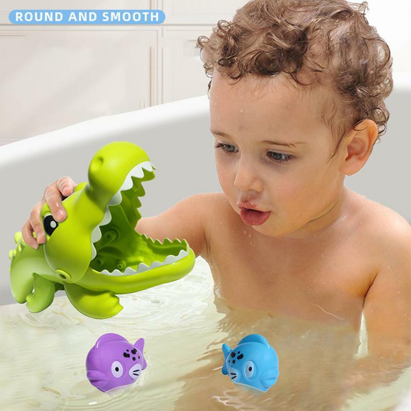 لعبة حمام التمساح للطفل ، 5 أوضاع ، رذاذ الماء ، الرش ، تضيء ، حوض الاستحمام ، للبنين والبنات