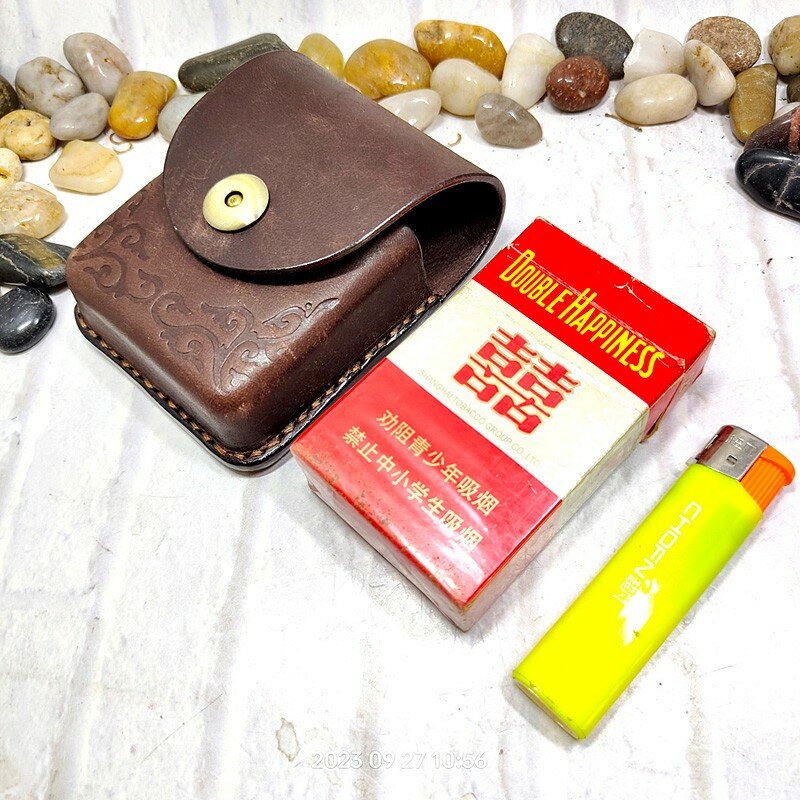 Blongk اليد صنع السجائر كيس الخصر حقيبة جلدية أخف غمد حزام حزمة الرجال النساء DFD-XY