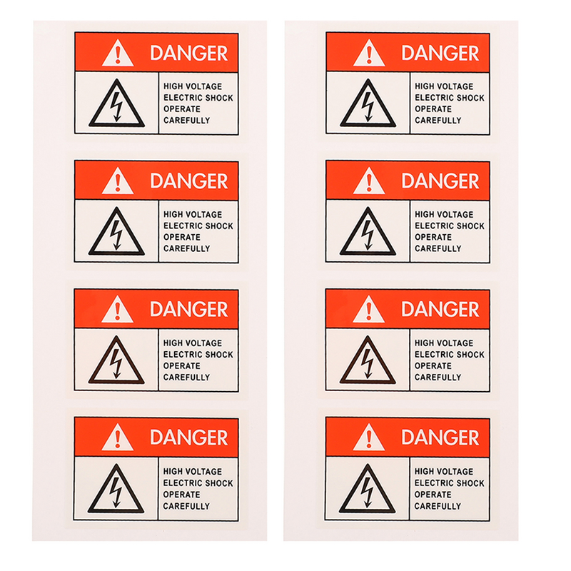 إشارات الخطر المضادة للكهربائي لصدمات التحذير ، ملصقات التحذير ، 8 *