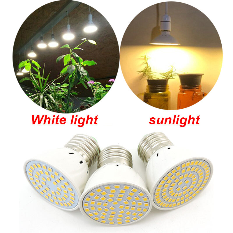LED المصباح الكهربي E27 المقبس Bombillas الأضواء 48 60 80 المصابيح لامبارا بقعة الدفيئة Phytolamp تنمو ضوء النبات مصلحة الارصاد الجوية 2835