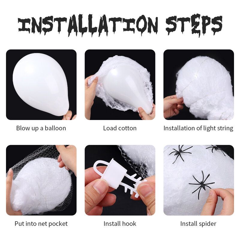 Halloween LED Light Spider Hanging Lamp Halloween Party Horror Dress Up Glowing Spider Lamp Lantern Party Decoration Supplies