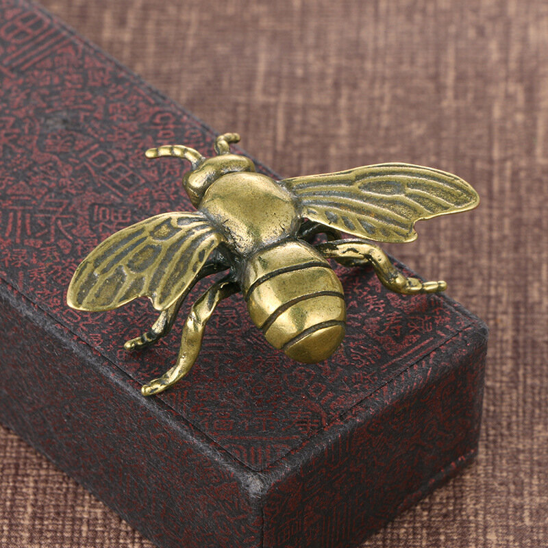 تماثيل حشرات نحل العسل من النحاس الصلب ، حيوان أليف شاي مصغر ، مجموعة حرفية خنفساء مضحكة ، حلي سطح مكتب صغيرة ، ديكورات منزلية