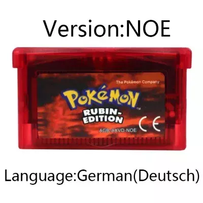خرطوشة ألعاب فيديو GBA ، 32 بت ، بطاقة وحدة تحكم بوكيمون ، روبن ذكي ، لغة ألمانية ، ملصق لامع