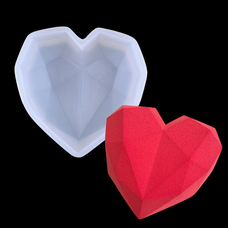 شكل قلب قالب من السيليكون ، ثلاثية الأبعاد ، الماس ، موس ، كعكة ، المعجنات ، الحلوى ، موس الفرنسية ، DIY بها بنفسك ، أدوات خبز المطبخ
