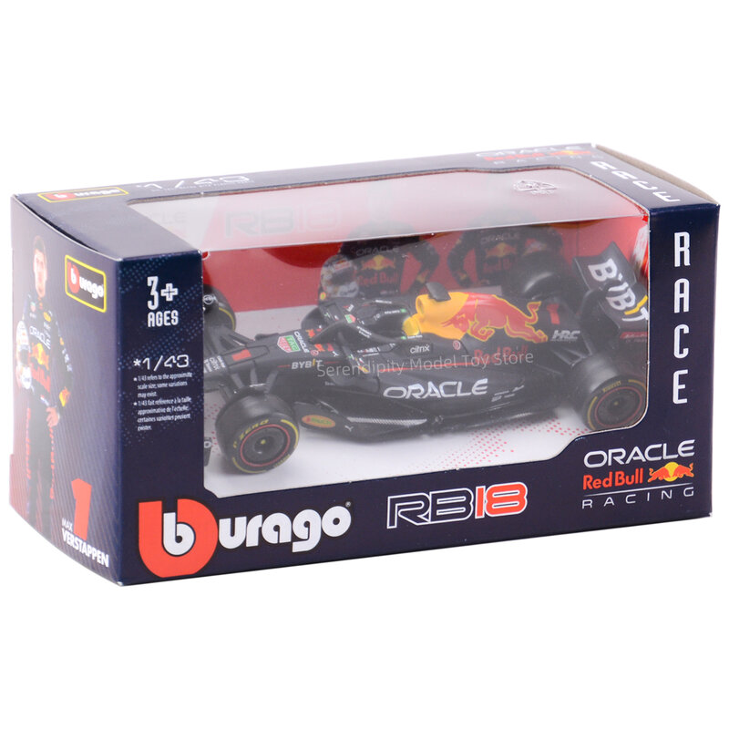 Bburago-Bull F1 سيارة سباق بصيغة حمراء ، محاكاة ثابتة ، نموذج سبيكة دييكاست ، oy ، RB18