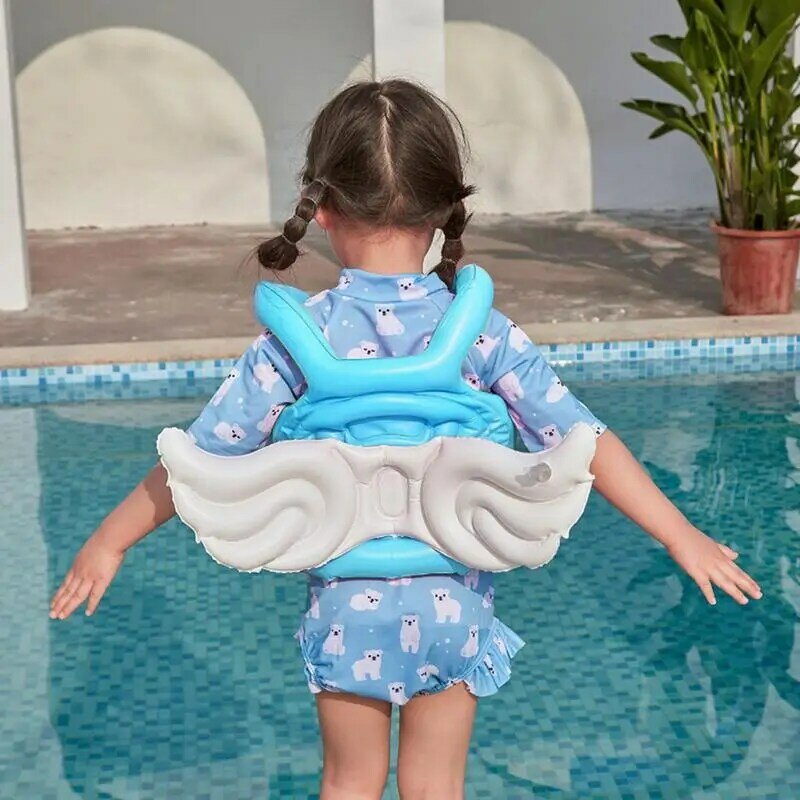 ملاك الجناح شكل سترة السباحة للطفل ، نفخ ، لطيف الألوان الزاهية ، خفيفة الوزن ، طوي ، لوازم السباحة