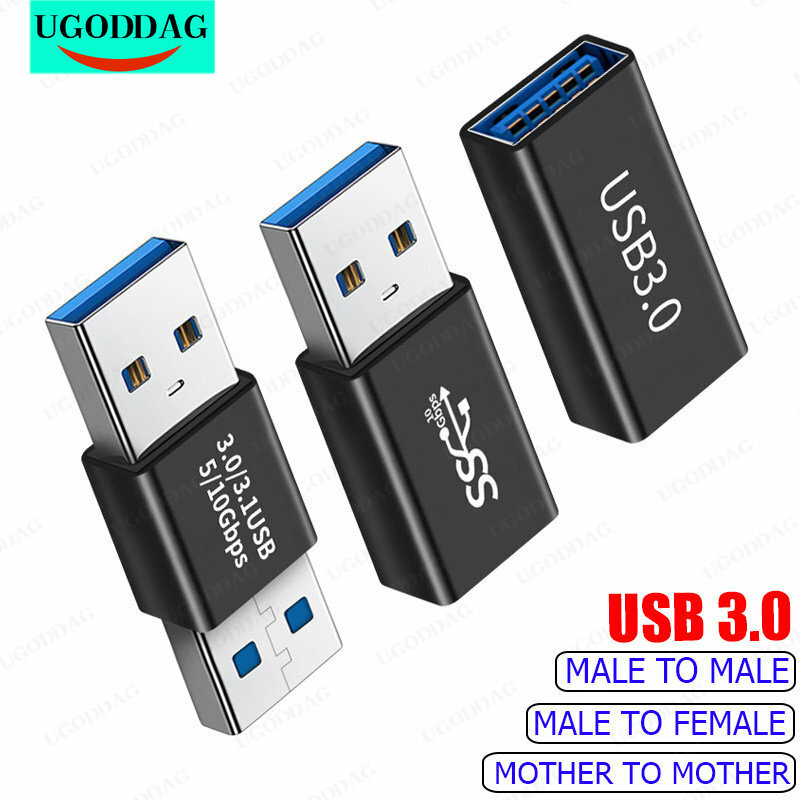 USB 3.0 موصل USB إلى USB محول 5Gbps Gen1 ذكر إلى ذكر أنثى USB محول SSD HDD كابل تمديد USB 3.0 شمعة تمديد