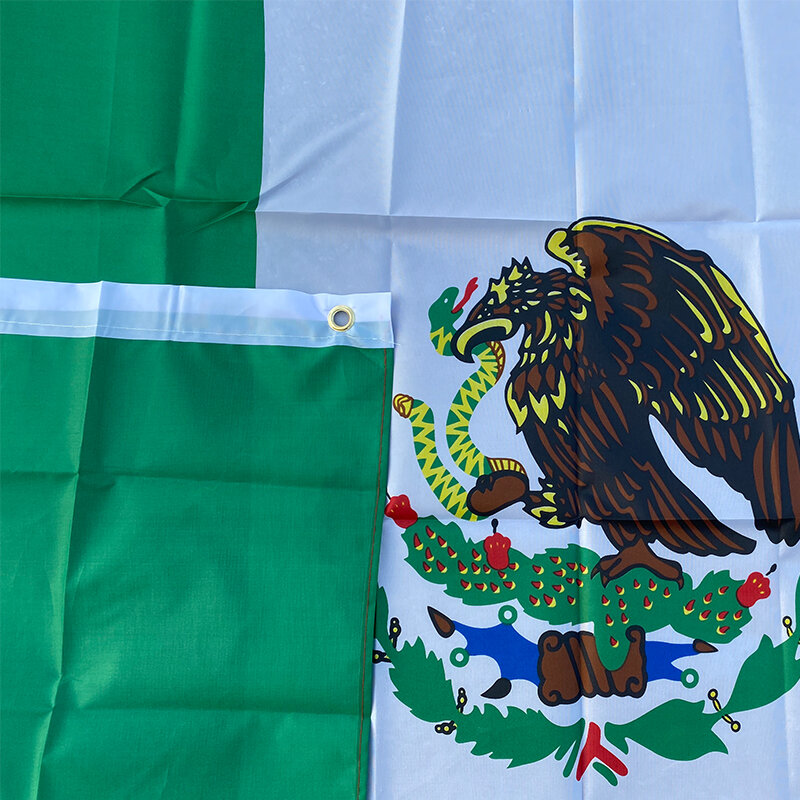 Aerlxemrbrae العلم الجديد 3x5 قدم المكسيك علم الدولة ديكور المنزل في الهواء الطلق البوليستر المكسيك العلم
