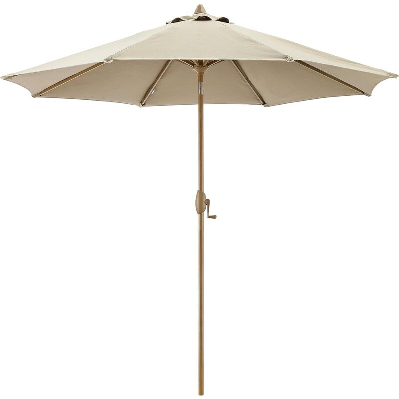 مظلة طاولة سوق الفناء مع زر ضغط ، مظلة خارجية ، كرنك إمالة ، 9Ft