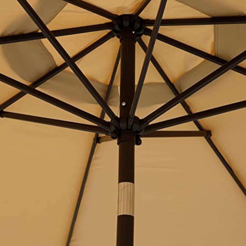 Blissn-مظلة فناء السوق في الهواء الطلق مع زر الضغط ، والميل كرنك ، 8 الأضلاع (تان) ، قطب الألومنيوم قوي ، متوفر في 9 في