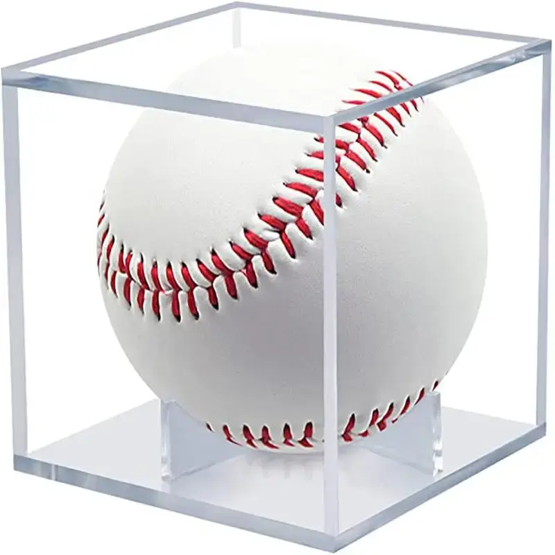 جودة AcrylicNo. 9 البيسبول شاشة عرض صناديق جولف تنس الكرة شفافة الحال بالنسبة تذكارية صندوق تخزين حامل Uv حماية الغبار