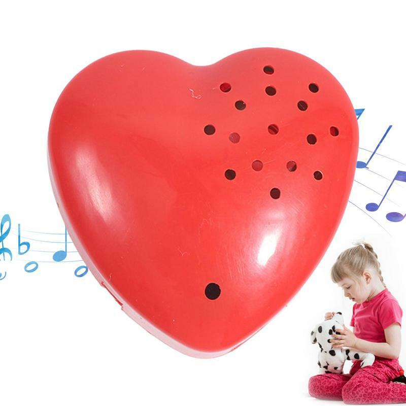 مسجل صوت صغير على شكل قلب للأطفال ، صندوق صوت ، أزرار قابلة للتسجيل ، صندوق صوت 30 ثانية ، دمية حيوانات محشوة