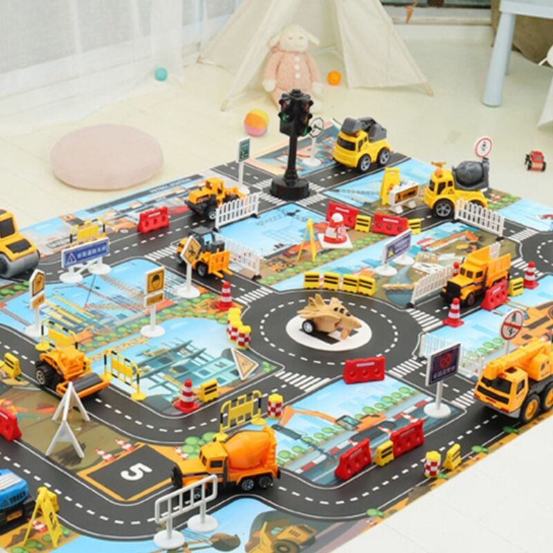 حركة المرور خريطة السيارة Playmat للأطفال ، علامات الطريق ، تسلق الحصير ، موقف للسيارات المدينة ، Playmat ، لتقوم بها بنفسك اللعب