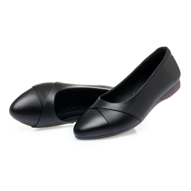 AIYUQI-حذاء مسطح غير رسمي من الجلد الطبيعي للنساء ، حذاء مريح للأم ، حذاء مانع للإنزلاق للسيدات ، مقاس كبير ، جديد ، ربيع ،