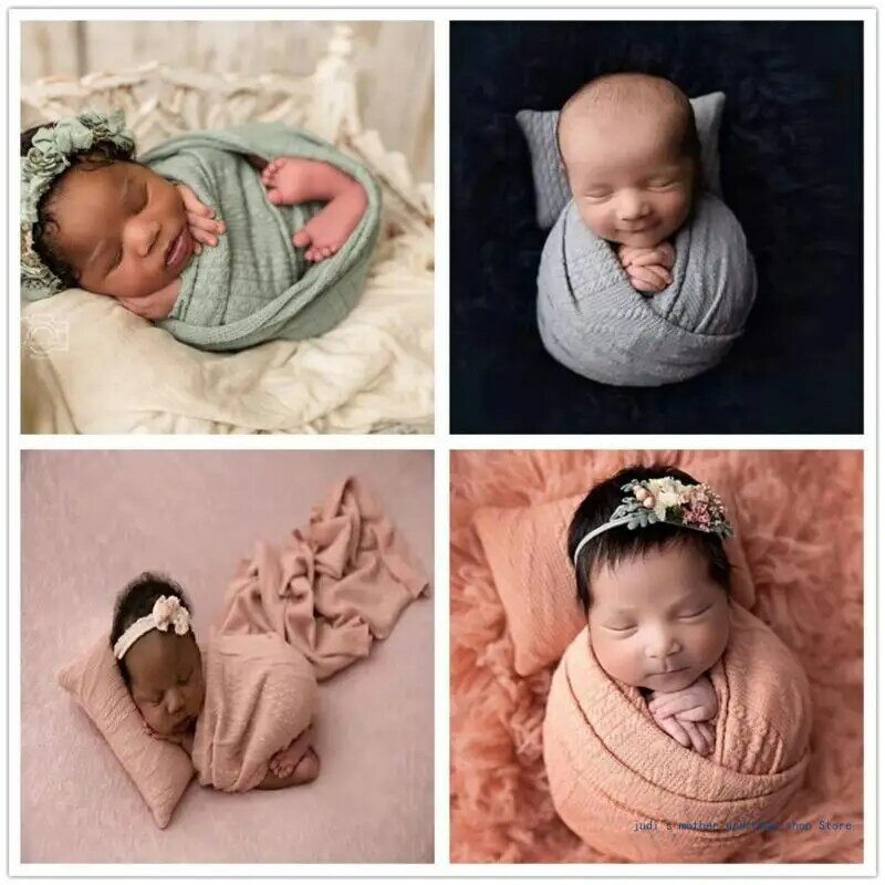 67JC الرضع صور الدعائم خلفية متماسكة بطانية القطن وسادة الوليد فوتوستوديو ديكور