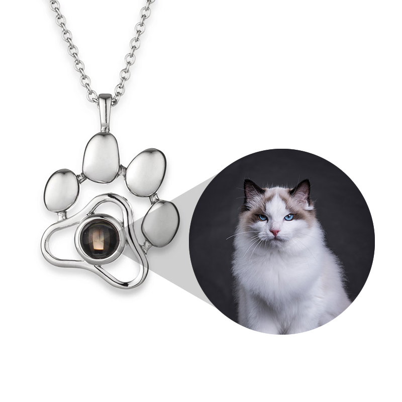 تخصيص Pet صورة الإسقاط قلادة الكلب القط باو قلادة الذاكرة مجوهرات هدية دروبشيبينغ شخصية هدايا عيد الأم