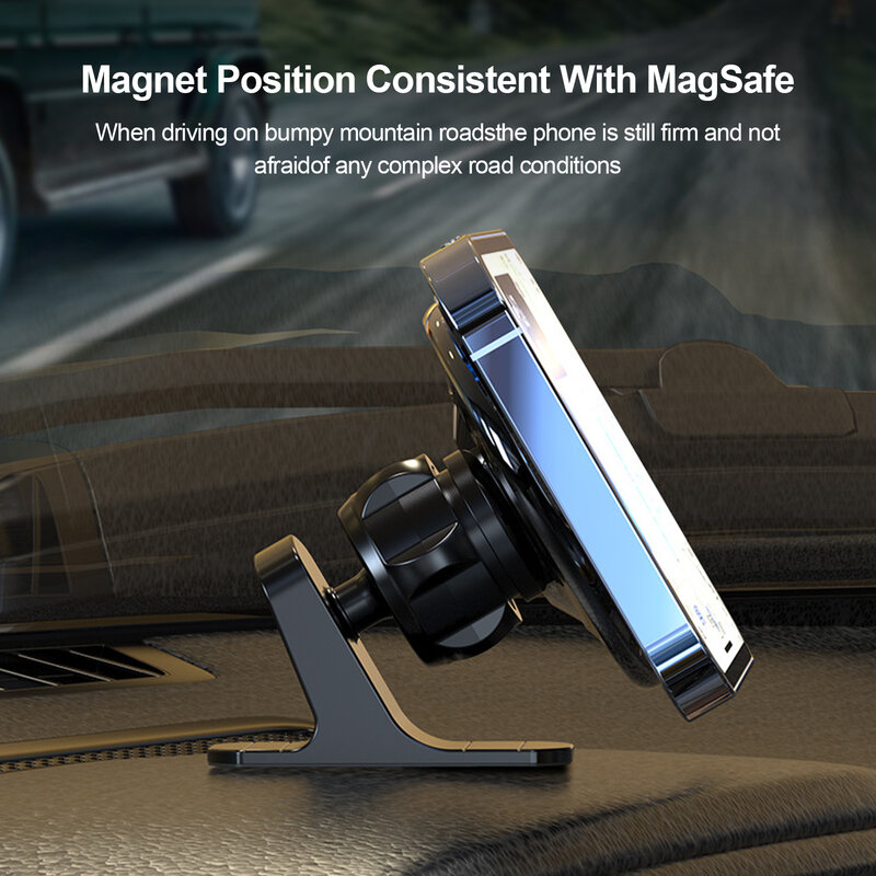 حامل هاتف السيارة متوافق مع MagSafe ، 360 درجة دوران لوحة القيادة حامل هاتف مغناطيسي حامل هاتف ل Iphone12 13
