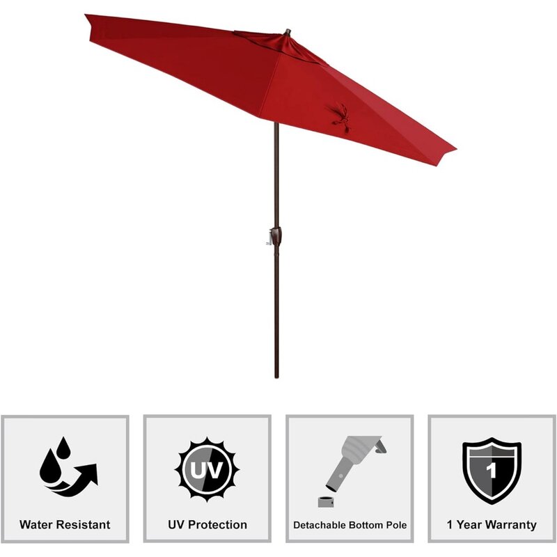 مظلة شاطئ برونزية للحديقة والشرفة ، مظلة مائلة أوتوماتيكية ، دائرية 9 بوصة ، ألومنيوم ، شحن مجاني