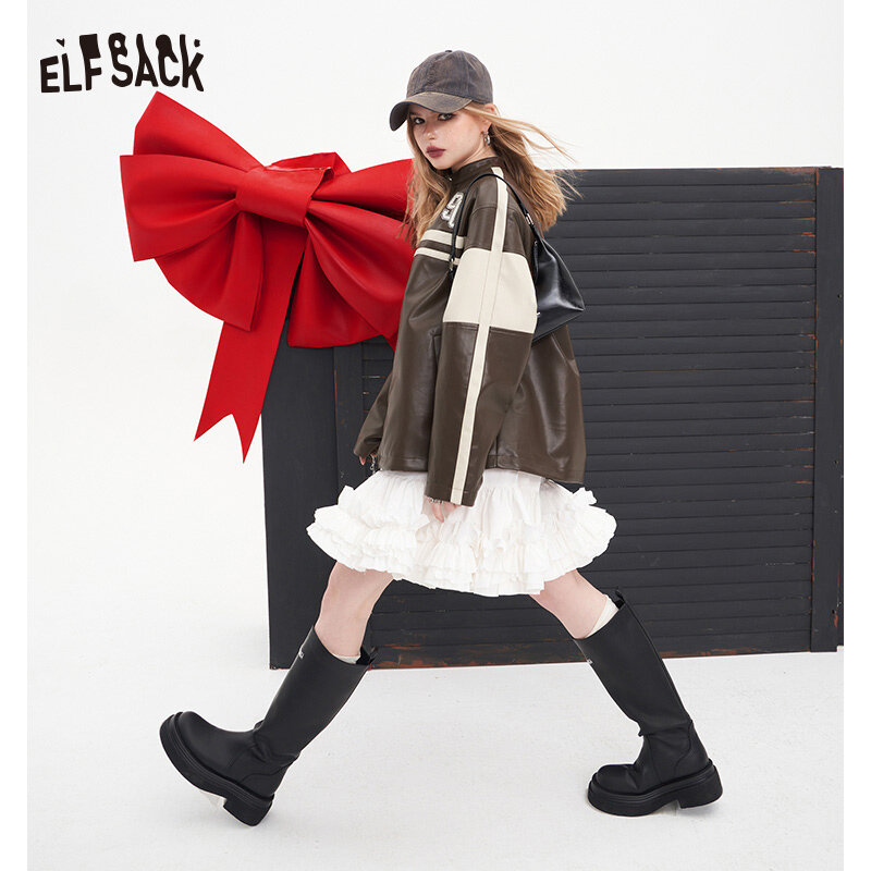 ELFSACK-سترة جلدية نسائية ، ملابس غير رسمية ، ربيع ، جديد ،