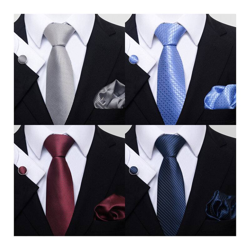 نوعية كبيرة دروبشيبينغ هدية عيد ميلاد التعادل منديل مجموعة أزرار الأكمام Gravatas ربطة العنق hombre الكاكي هندسية مكتب الملابس الرسمية