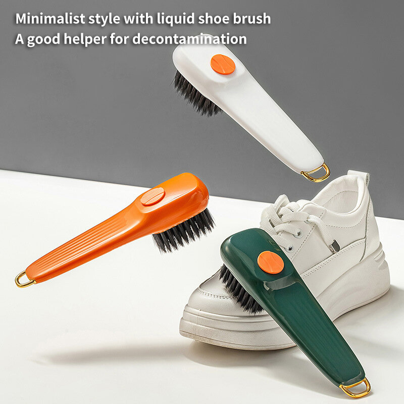 1 قطعة متعددة الوظائف السائل فرشاة الأحذية المنزلية الأساسية غسل الأحذية فرشاة الصحافة نوع السائل ملء فرشاة الأحذية