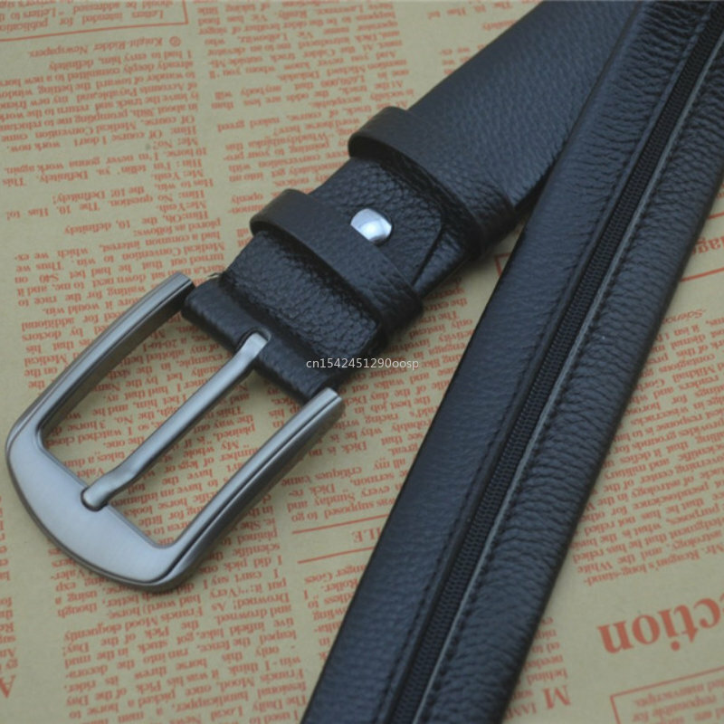 130 سنتيمتر سستة حزام يمكن وضع المال الطبقة الأولى حزام الرجال عالية الجودة جلدية دبوس مشبك حزام سر حزام المخفية محفظة