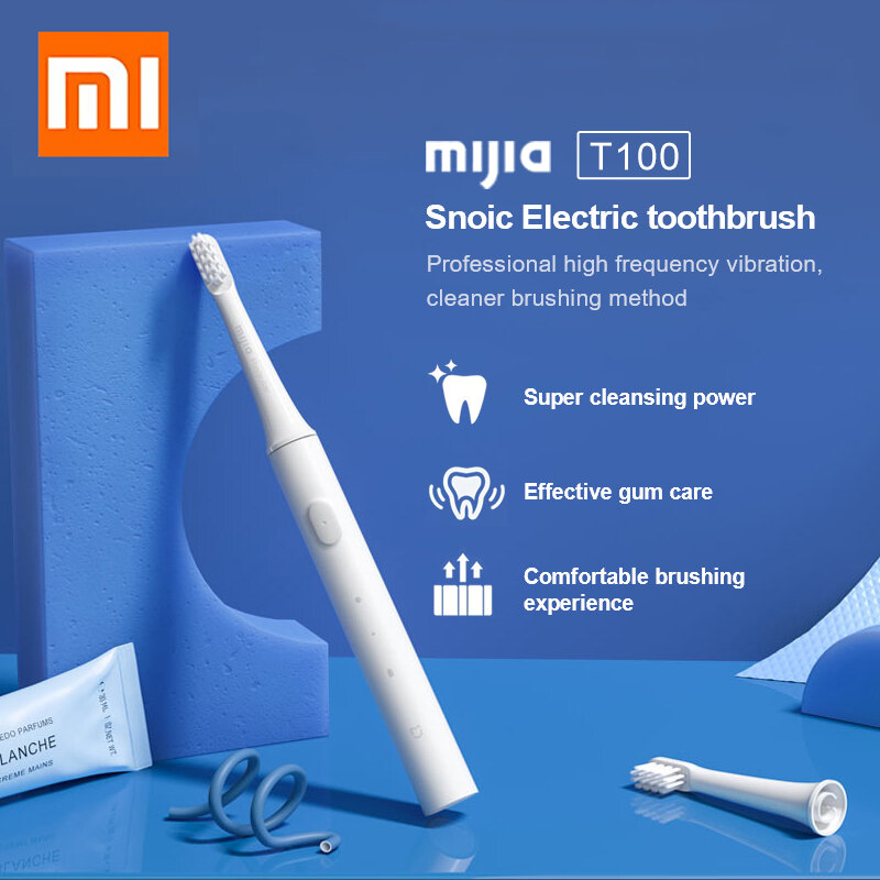 XIAOMI-MIJIA T100 سونيك فرشاة الأسنان الكهربائية ، لاسلكي ، USB قابلة للشحن ، مقاوم للماء ، بالموجات فوق الصوتية ، فرشاة الأسنان التلقائي