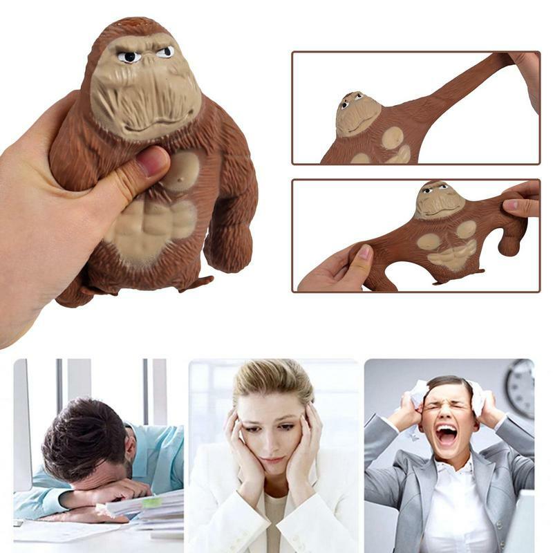 لعبة غوريلا مرنة لعبة القرد الإجهاد مضحك للبالغين تمتد والضغط لتخفيف الضغط في المكتب أو المنزل الغوريلا لطيف