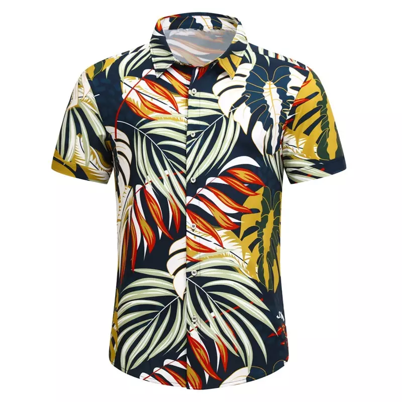 قميص هاواي للرجال بطية صدر مطبوعة ، قميص بأكمام قصيرة ، عطلة صيفية ، كاجوال ، جيد التهوية ، شارع ، عمل خارجي ، يومي ، طراز جديد ،