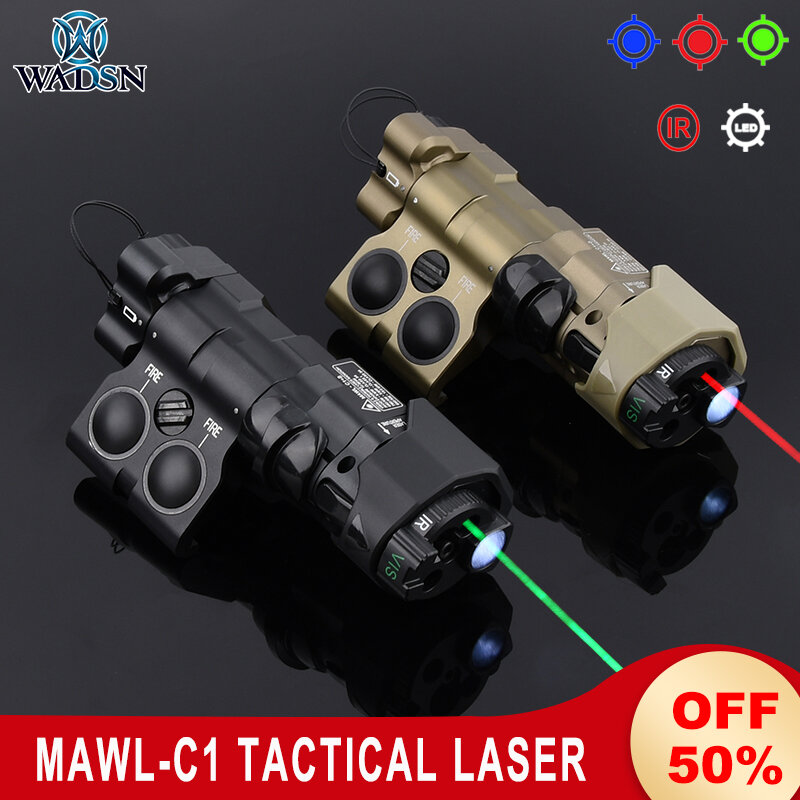 MAWL-C1 الليزر التكتيكي الادسنس المعادن نك ترقية LED تهدف MAWL الأحمر الأخضر الأزرق الليزر الصيد سلاح أضواء الأشعة تحت الحمراء الإضاءة