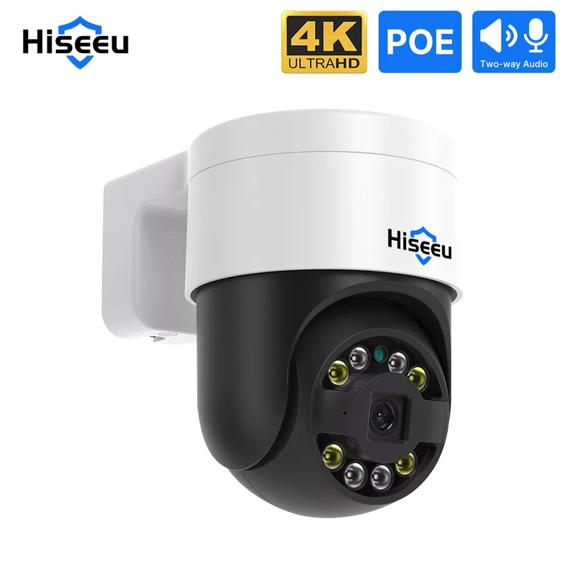 Hiseeu-كاميرات المراقبة بالفيديو CCTV في الهواء الطلق ، وكشف الوجه ، POE ، PTZ ، IP ، 5X التكبير الرقمي ، 4K ، 8MP ، Xmeye ، NVR ، ONVIF